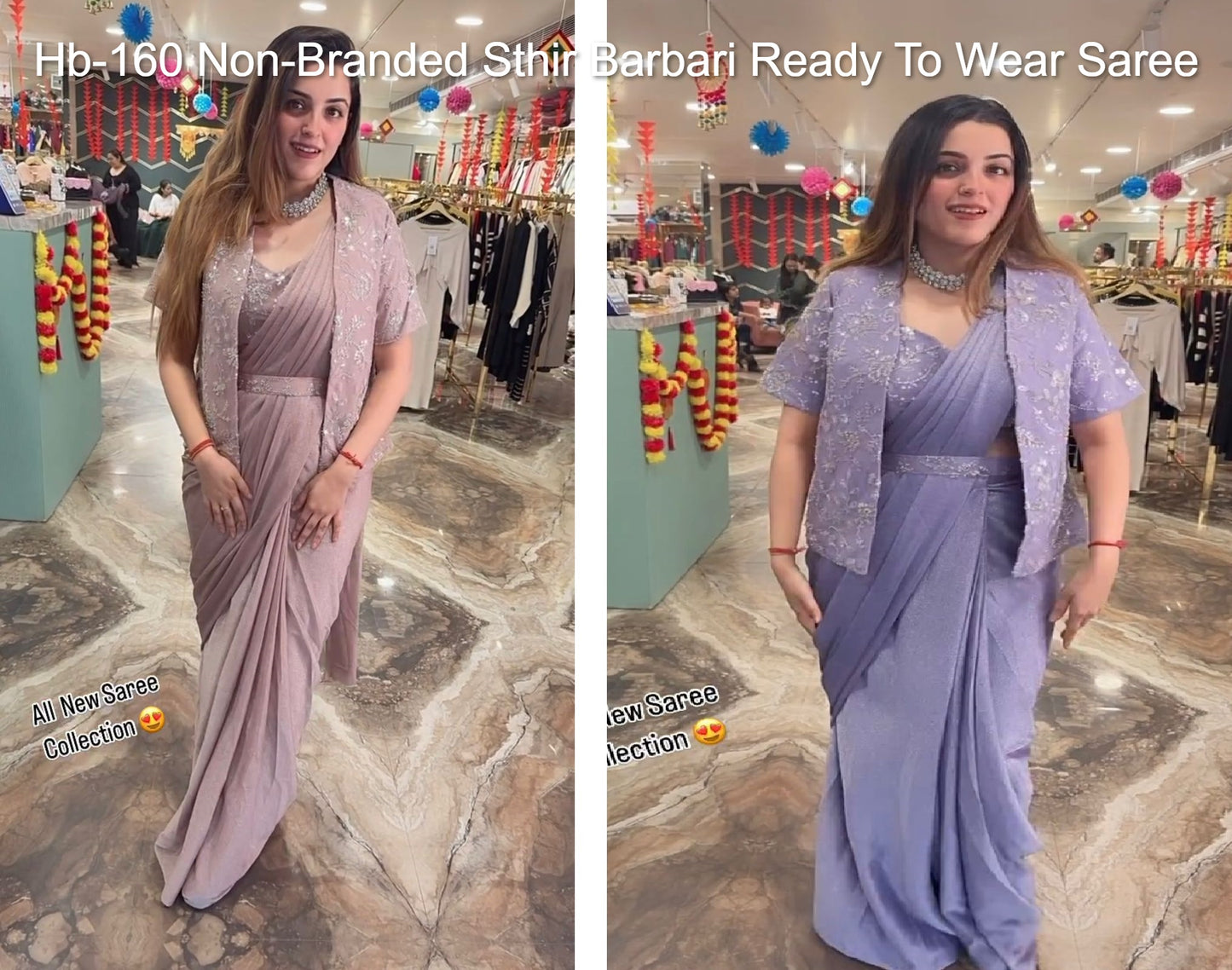 Hb-160 Non-Branded Sthir Barbari Ready To Wear Saree