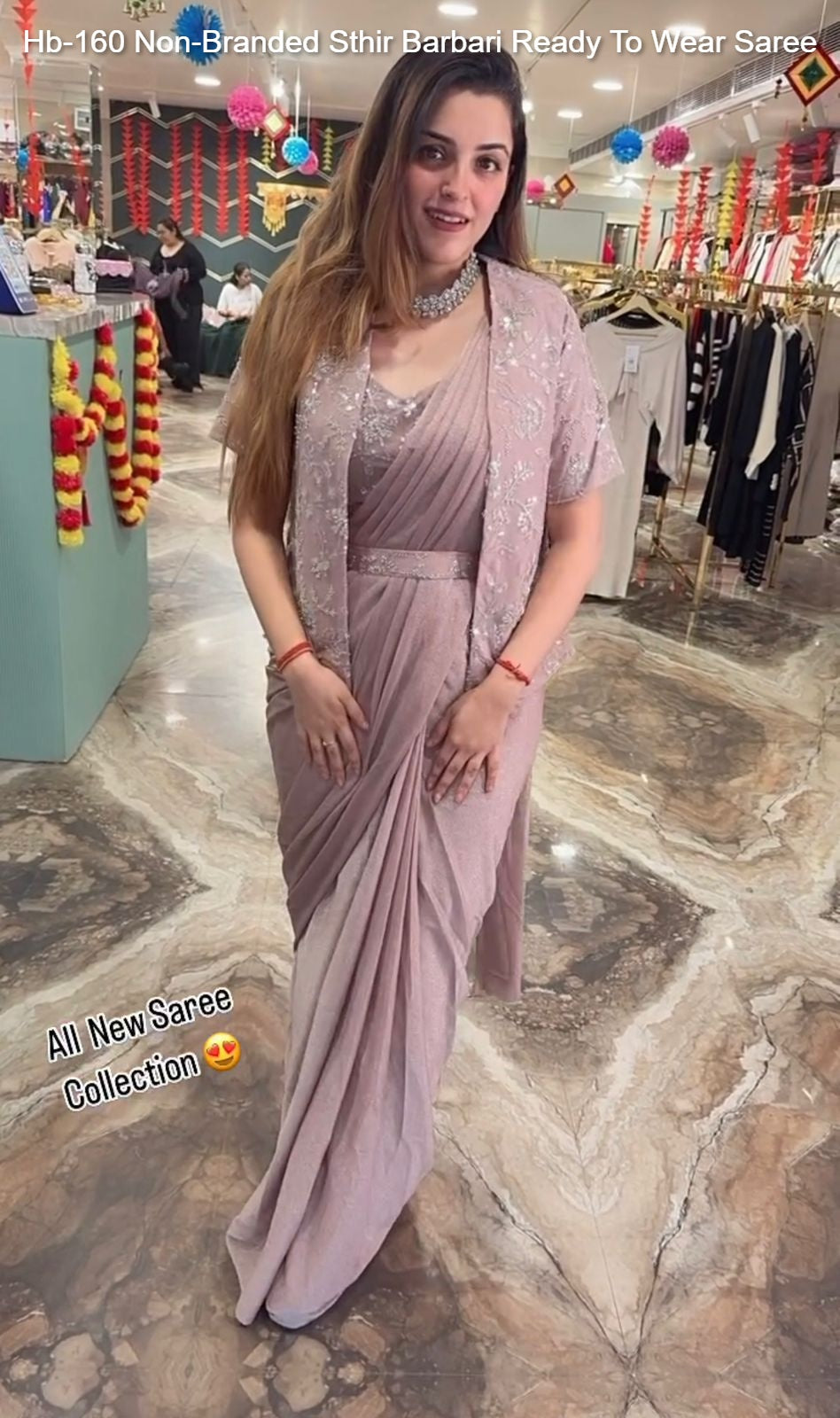 Hb-160 Non-Branded Sthir Barbari Ready To Wear Saree