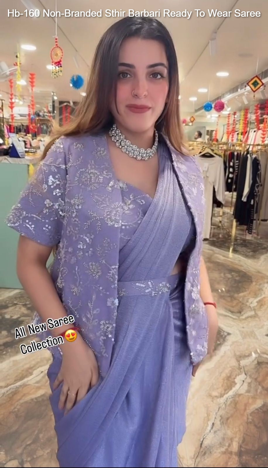 Hb-160 Non-Branded Sthir Barbari Ready To Wear Saree