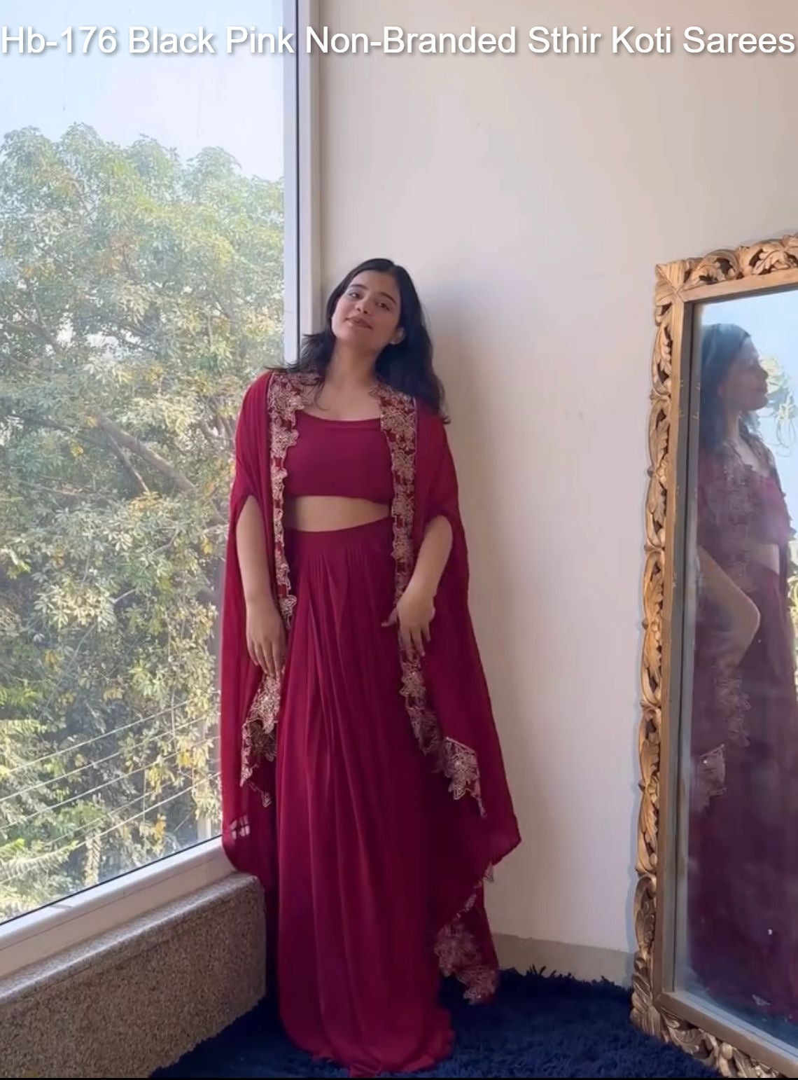 Hb-176 Black Pink Non-Branded Sthir Koti Sarees