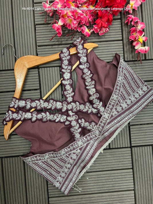 Hb-8014 Light Purple Non-Branded Sthir Georgette Readymade Lehenga Choli