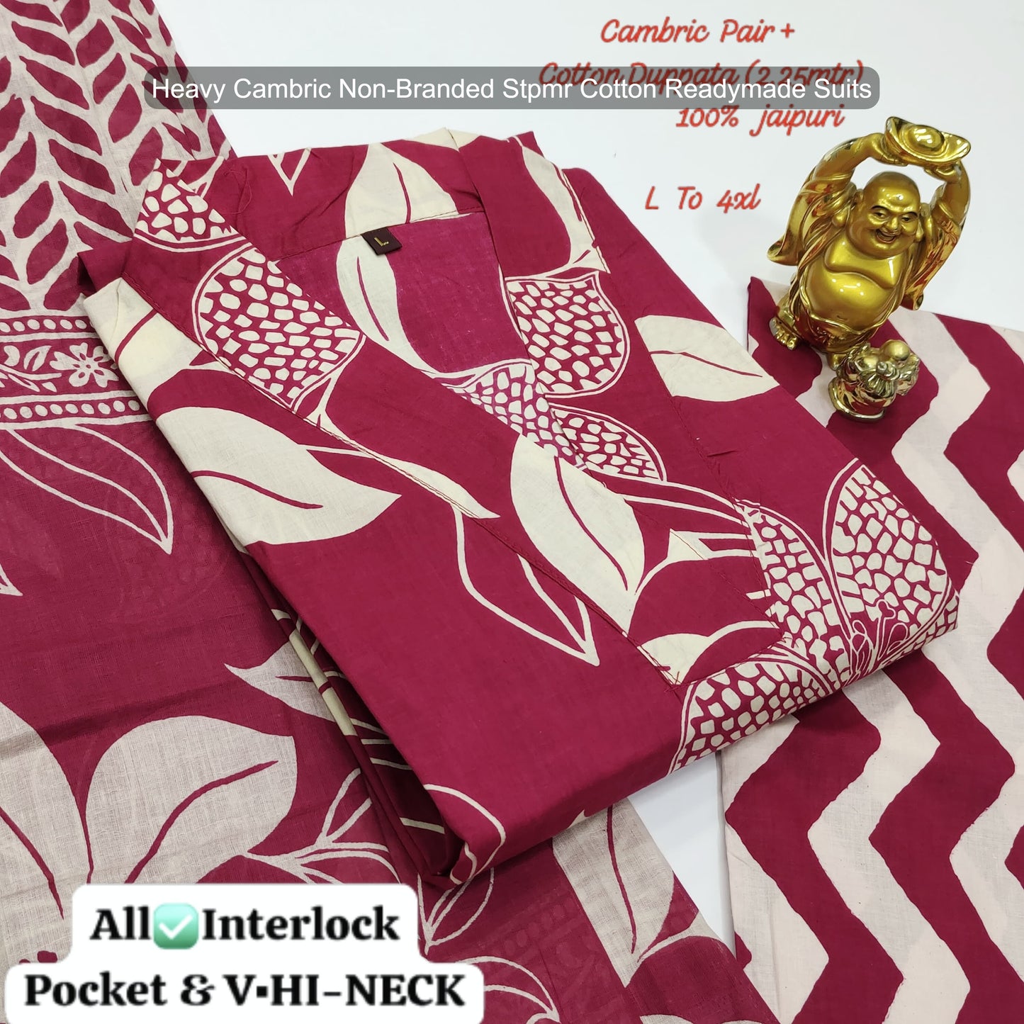 Heavy Cambric Non-Branded Stpmr Cotton Readymade Suits