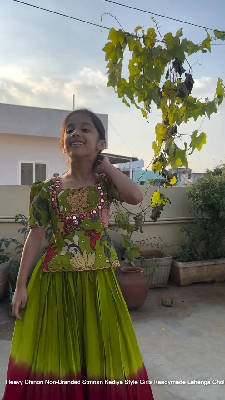 Heavy Chinon Non-Branded Stmnan Kediya Style Girls Readymade Lehenga Choli