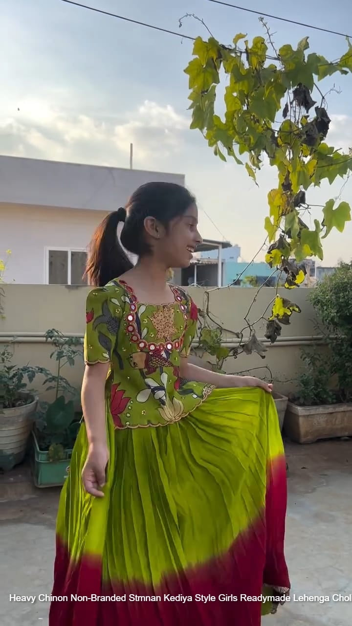 Heavy Chinon Non-Branded Stmnan Kediya Style Girls Readymade Lehenga Choli