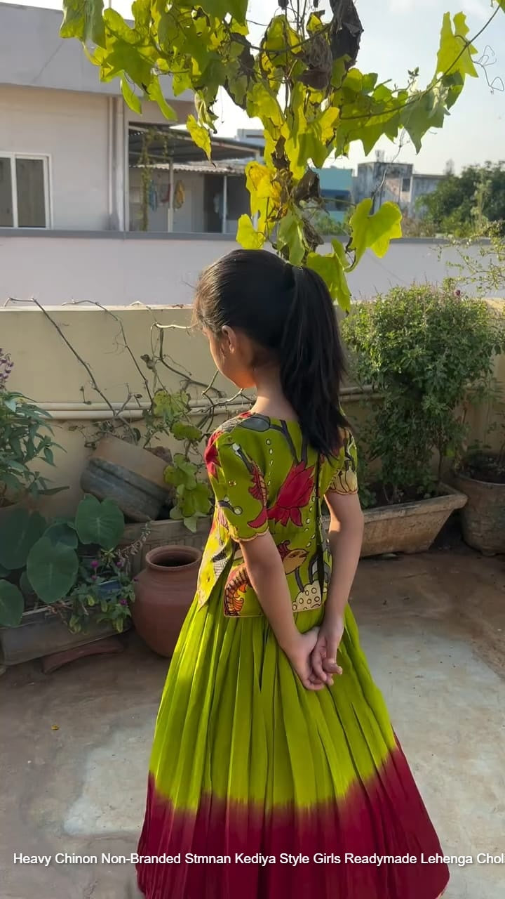 Heavy Chinon Non-Branded Stmnan Kediya Style Girls Readymade Lehenga Choli