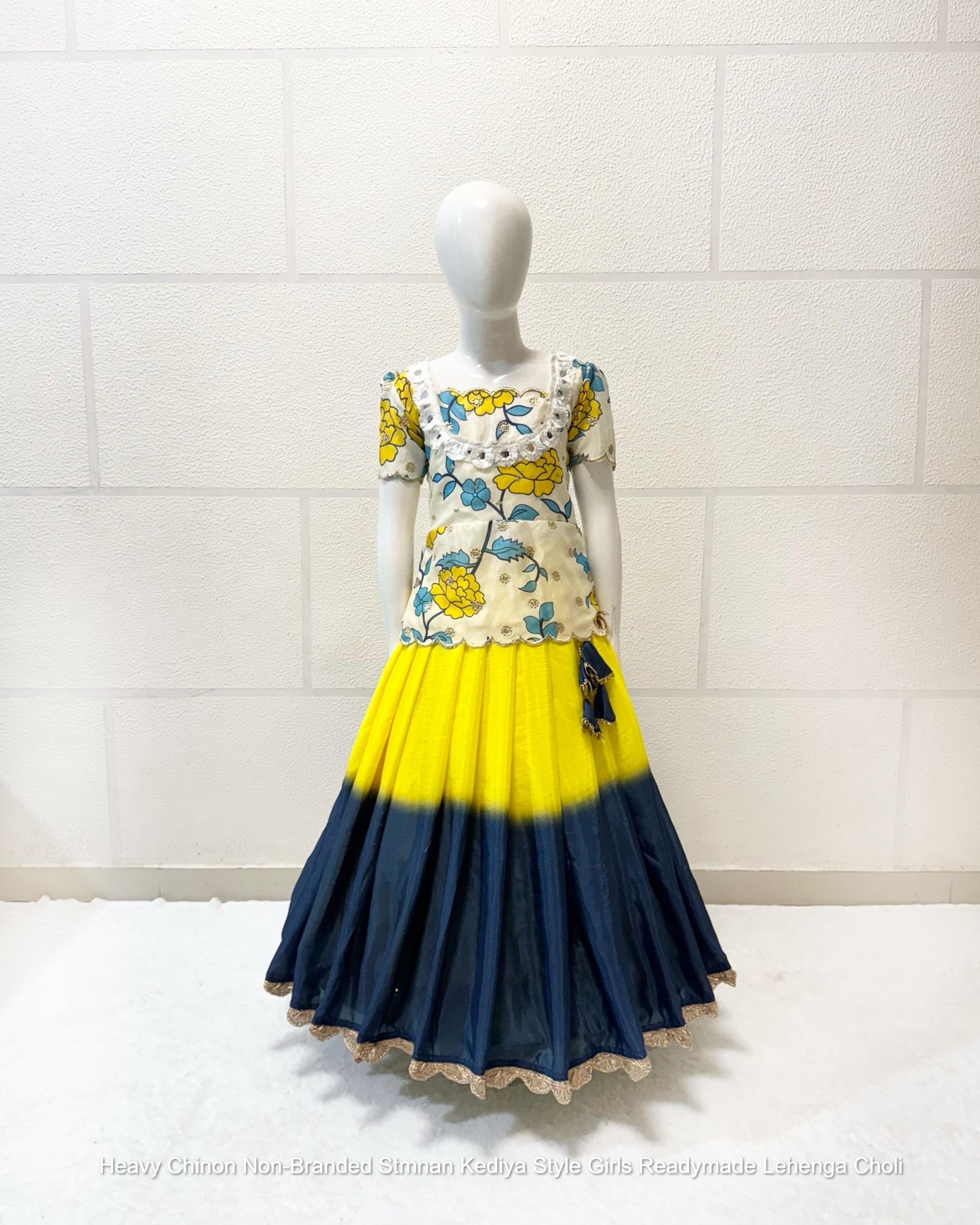 Heavy Chinon Non-Branded Stmnan Kediya Style Girls Readymade Lehenga Choli