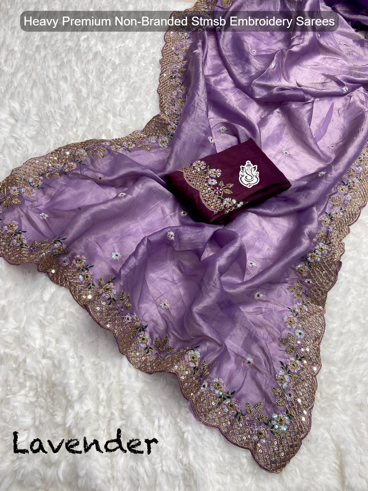 Heavy Premium Non-Branded Stmsb Embroidery Sarees