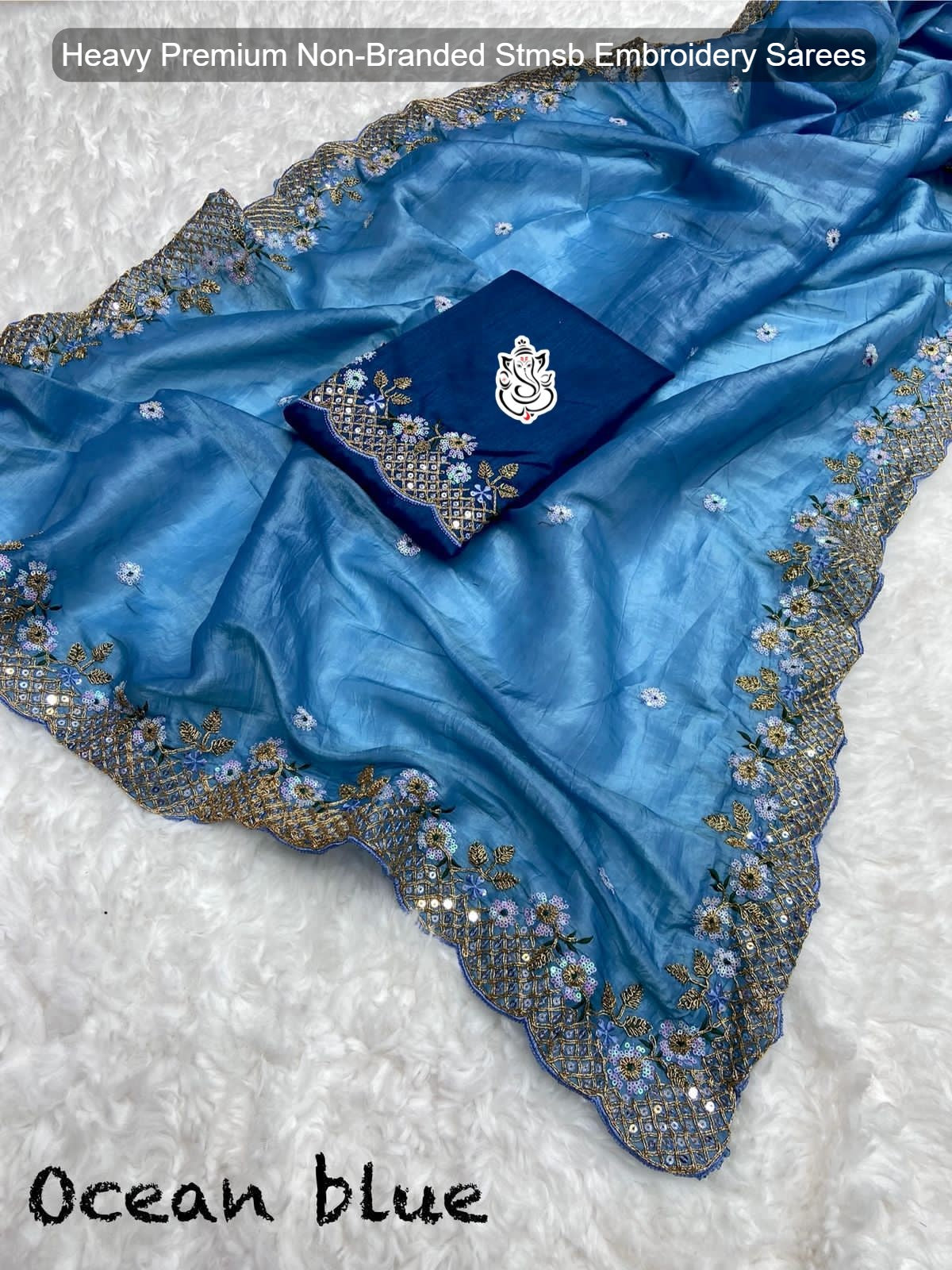 Heavy Premium Non-Branded Stmsb Embroidery Sarees