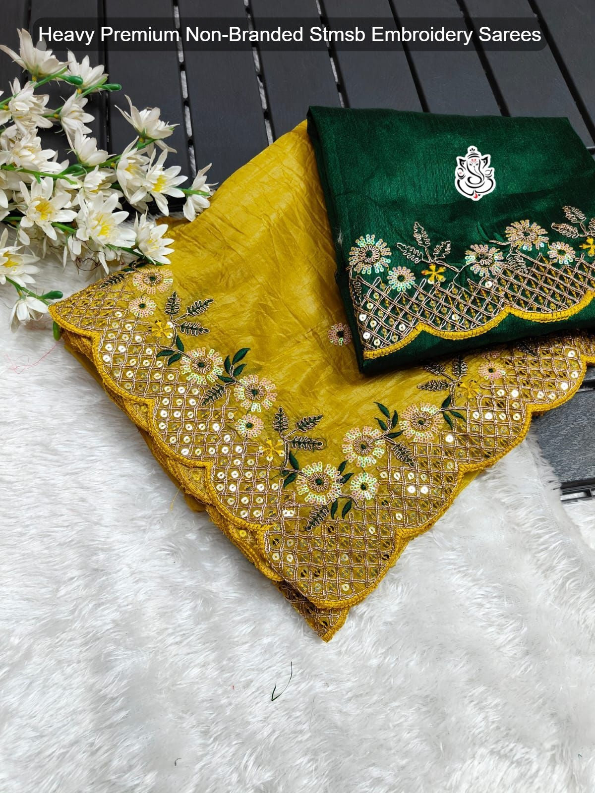 Heavy Premium Non-Branded Stmsb Embroidery Sarees