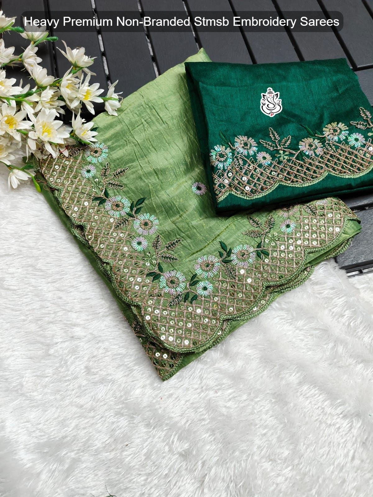 Heavy Premium Non-Branded Stmsb Embroidery Sarees