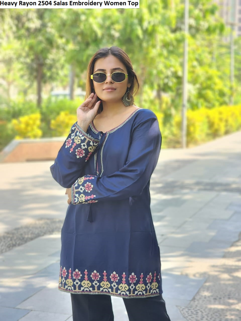 Heavy Rayon 2504 Salas Embroidery Women Top