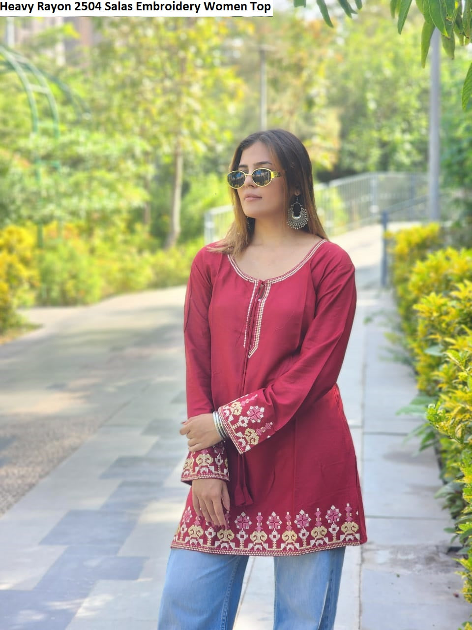 Heavy Rayon 2504 Salas Embroidery Women Top