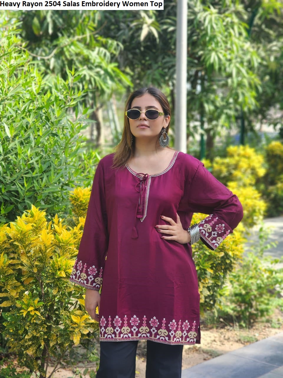 Heavy Rayon 2504 Salas Embroidery Women Top