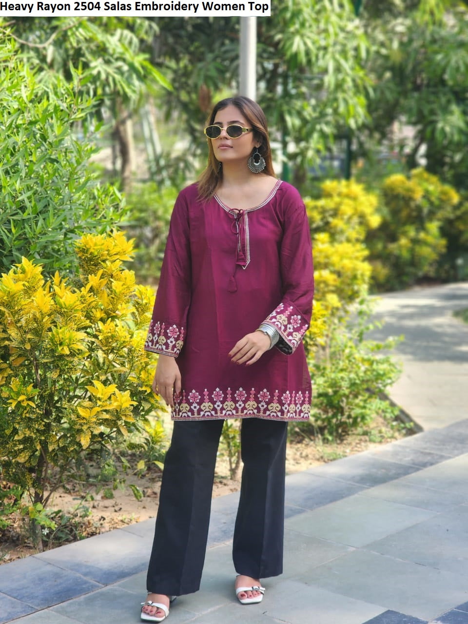 Heavy Rayon 2504 Salas Embroidery Women Top