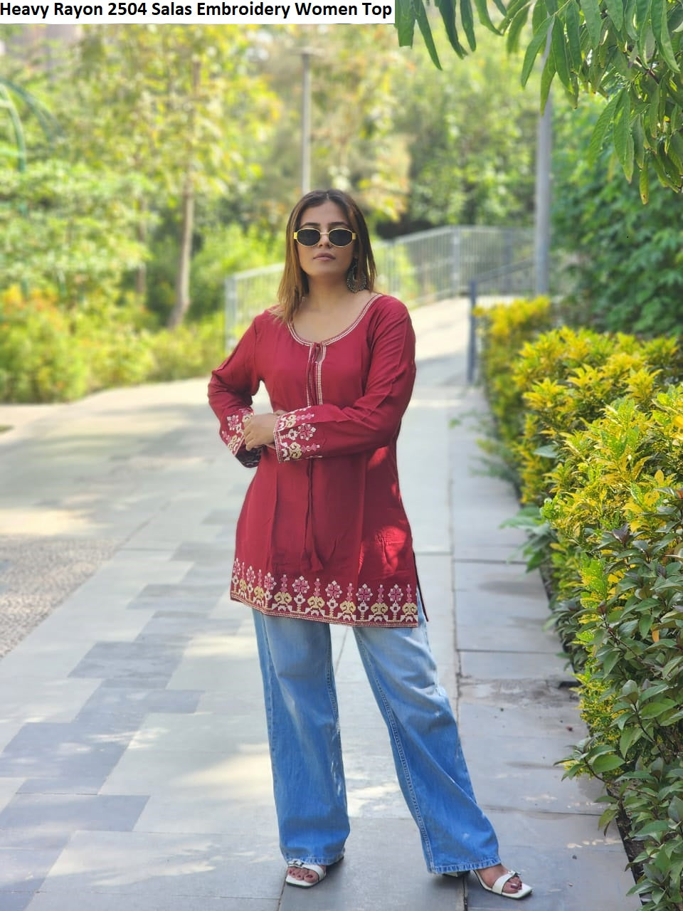 Heavy Rayon 2504 Salas Embroidery Women Top