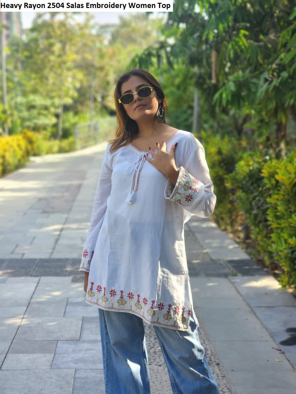 Heavy Rayon 2504 Salas Embroidery Women Top