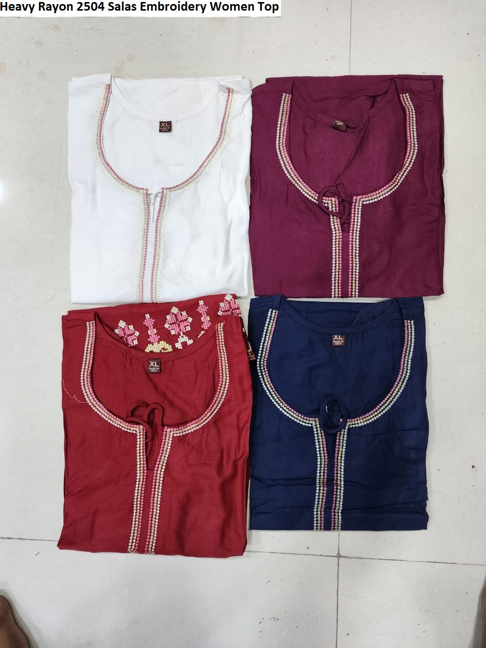 Heavy Rayon 2504 Salas Embroidery Women Top