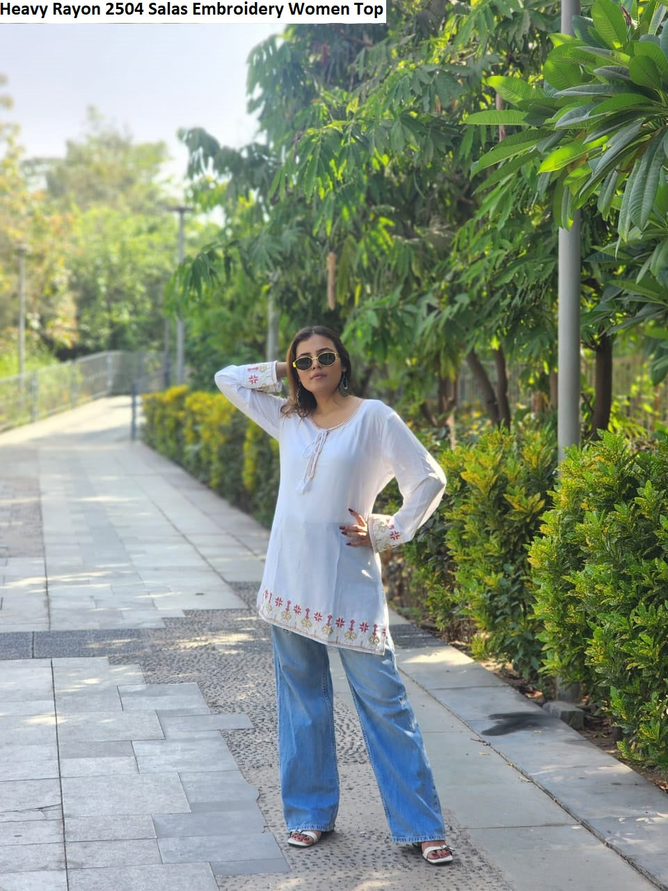Heavy Rayon 2504 Salas Embroidery Women Top