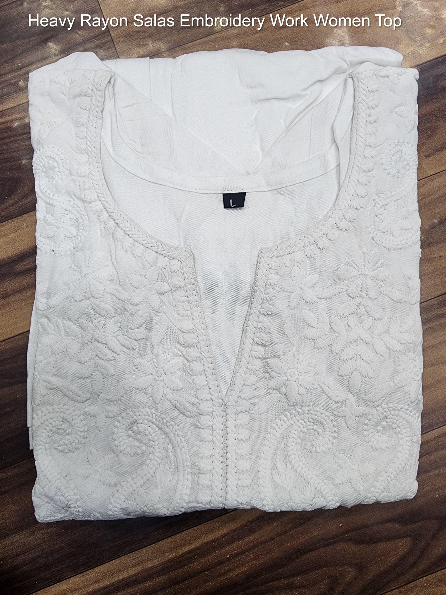 Heavy Rayon Salas Embroidery Work Women Top
