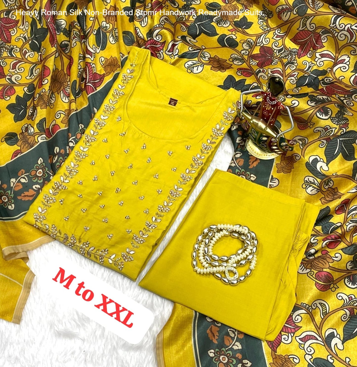 Heavy Roman Silk Non-Branded Stpmr Handwork Readymade Suits