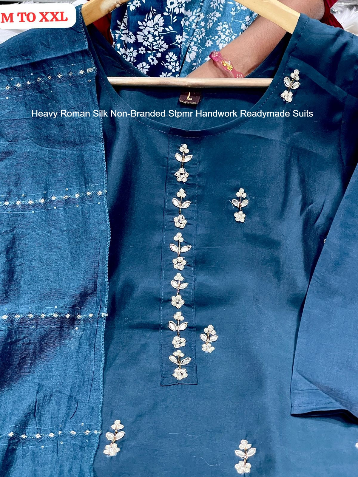 Heavy Roman Silk Non-Branded Stpmr Handwork Readymade Suits