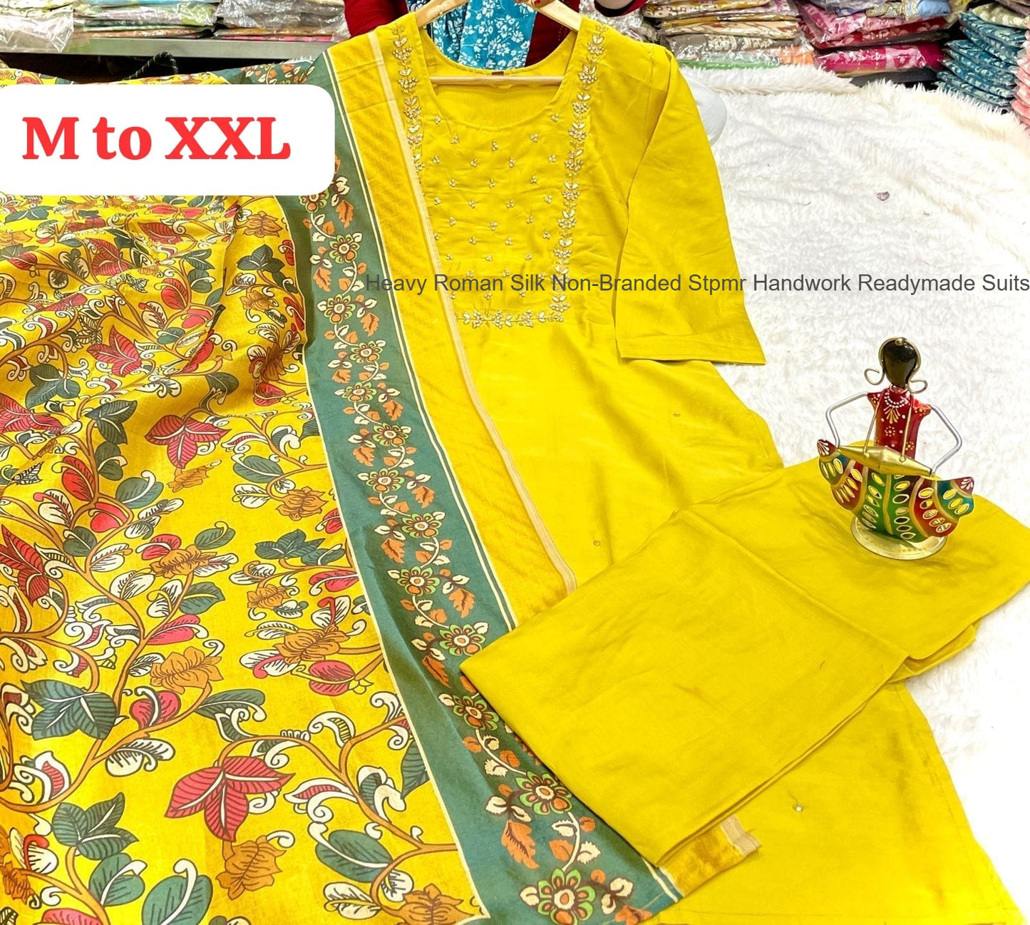 Heavy Roman Silk Non-Branded Stpmr Handwork Readymade Suits