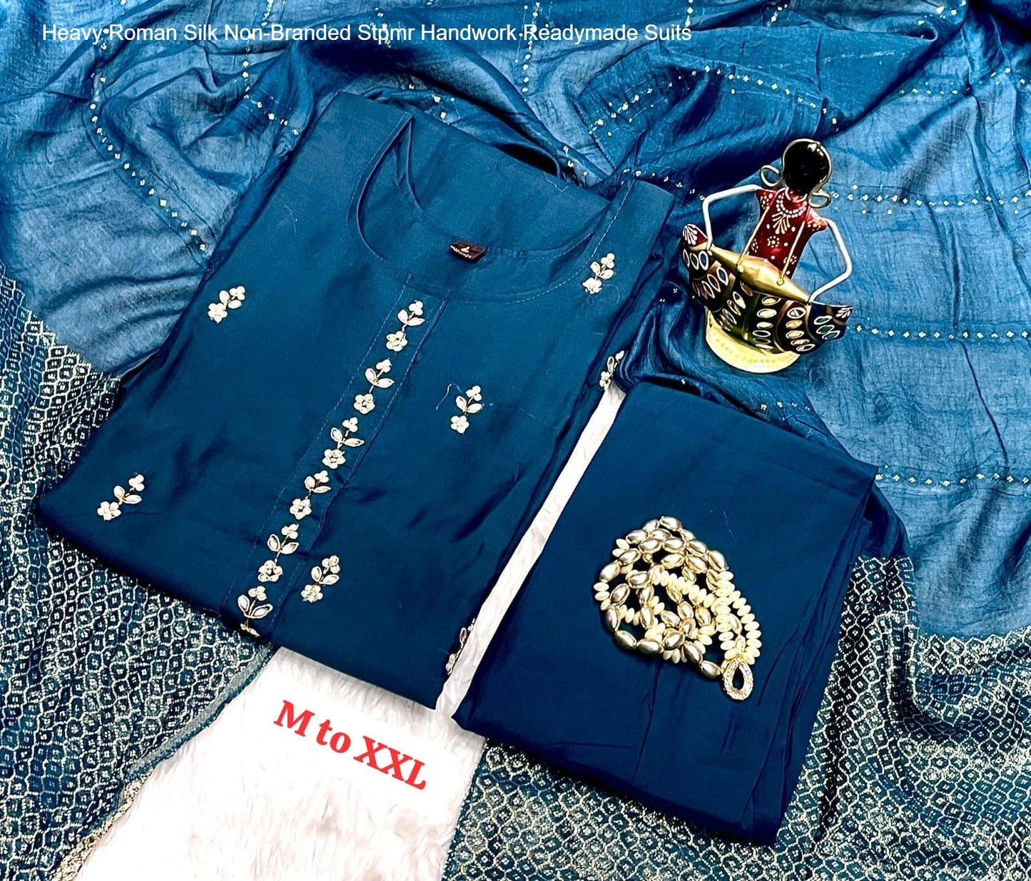 Heavy Roman Silk Non-Branded Stpmr Handwork Readymade Suits