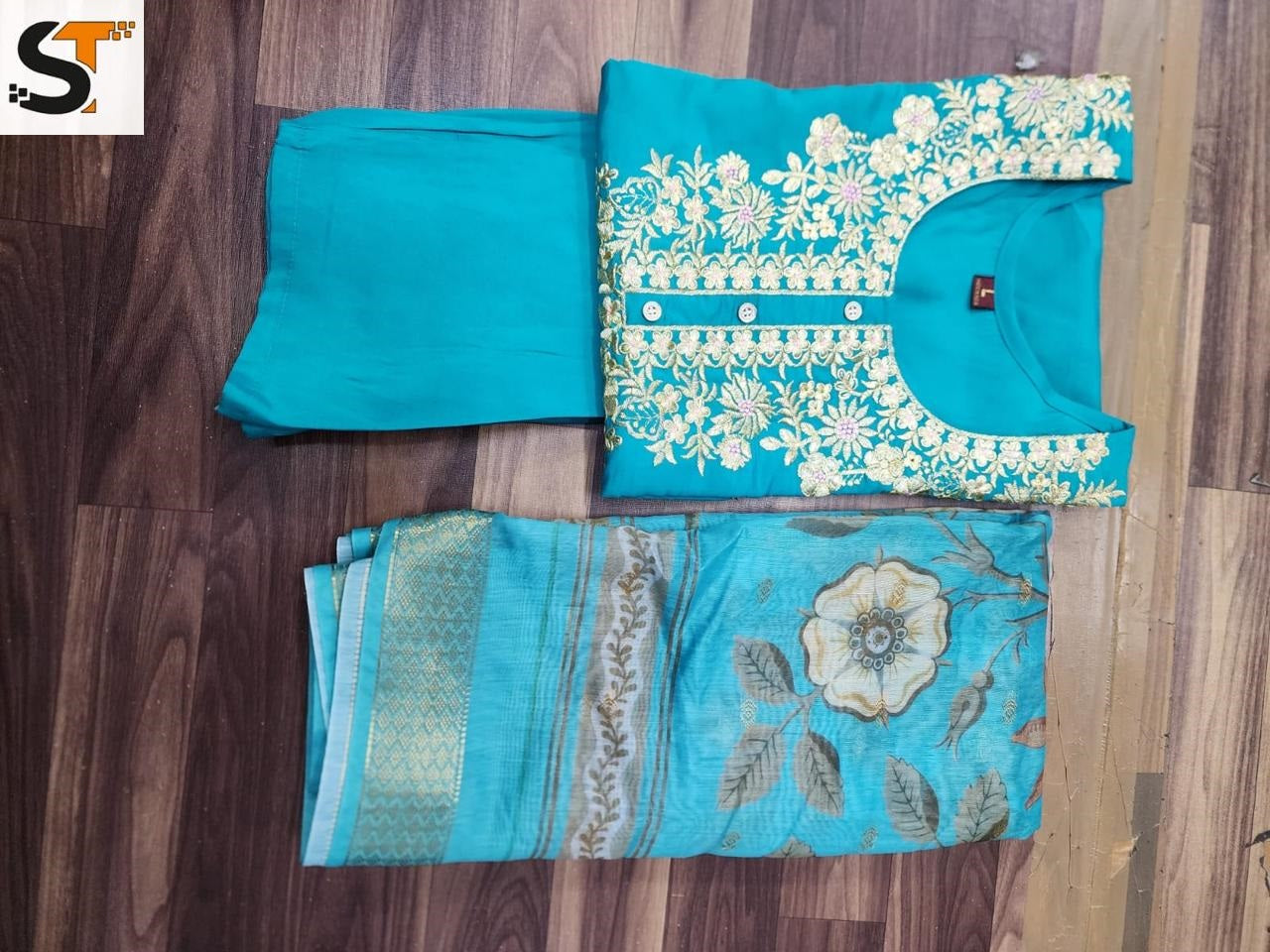 Heavy Roman Silk Salas Embroidery Readymade Suits