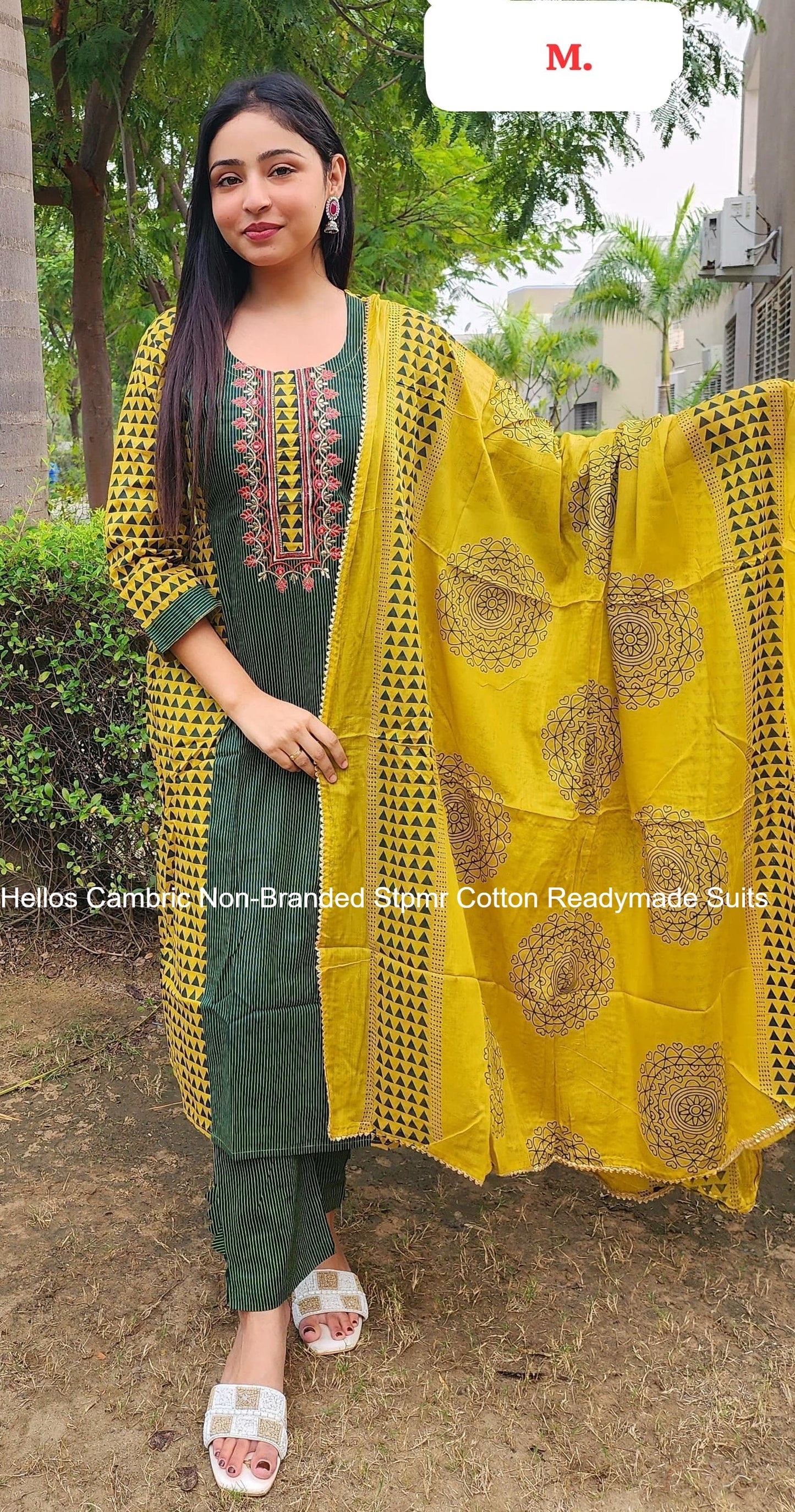 Hellos Cambric Non-Branded Stpmr Cotton Readymade Suits