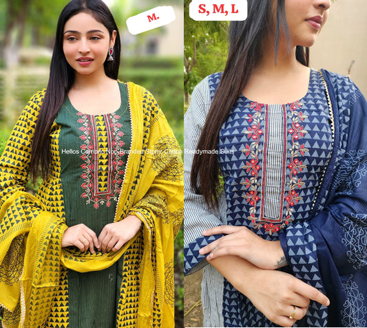 Hellos Cambric Non-Branded Stpmr Cotton Readymade Suits