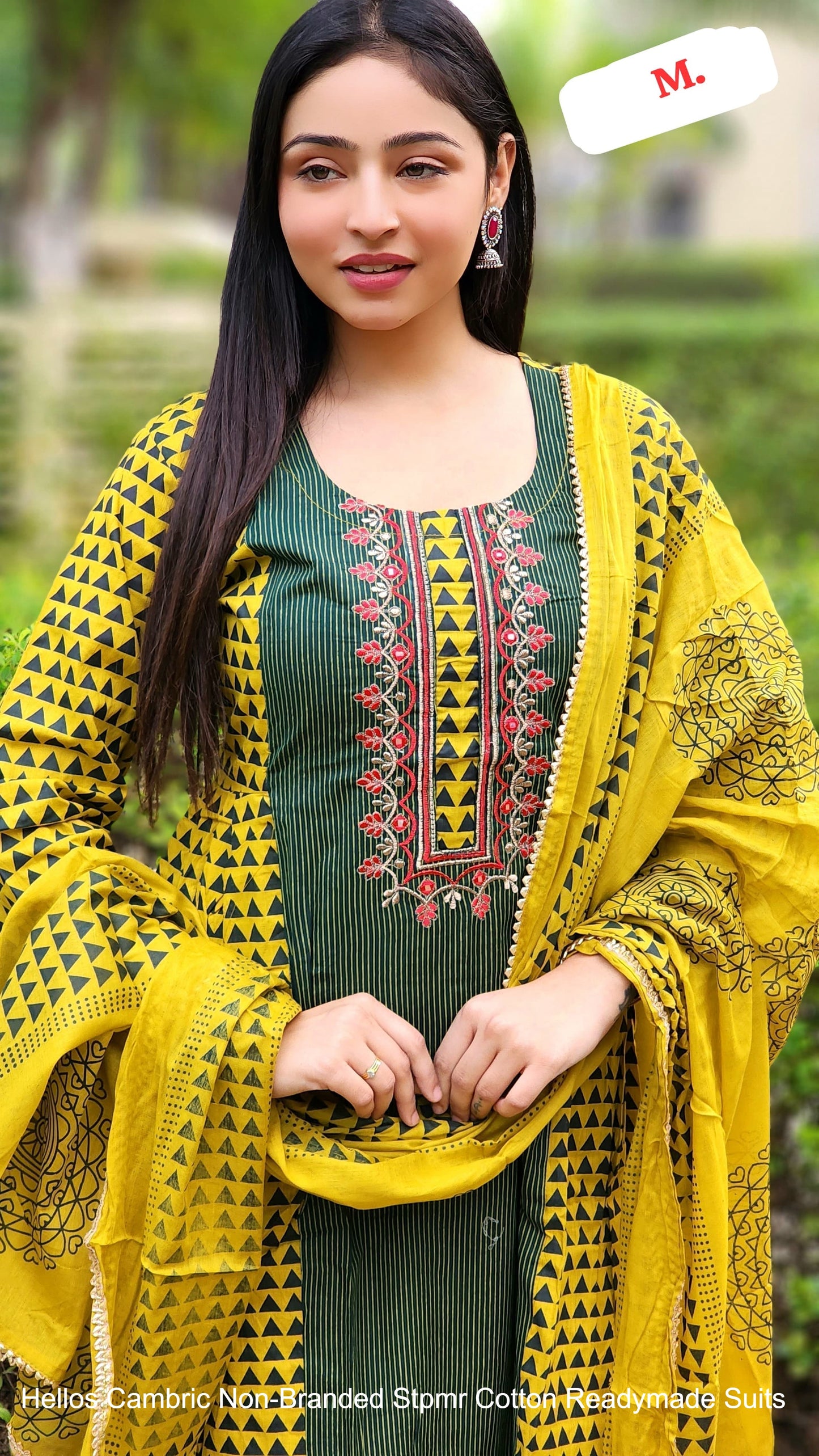 Hellos Cambric Non-Branded Stpmr Cotton Readymade Suits