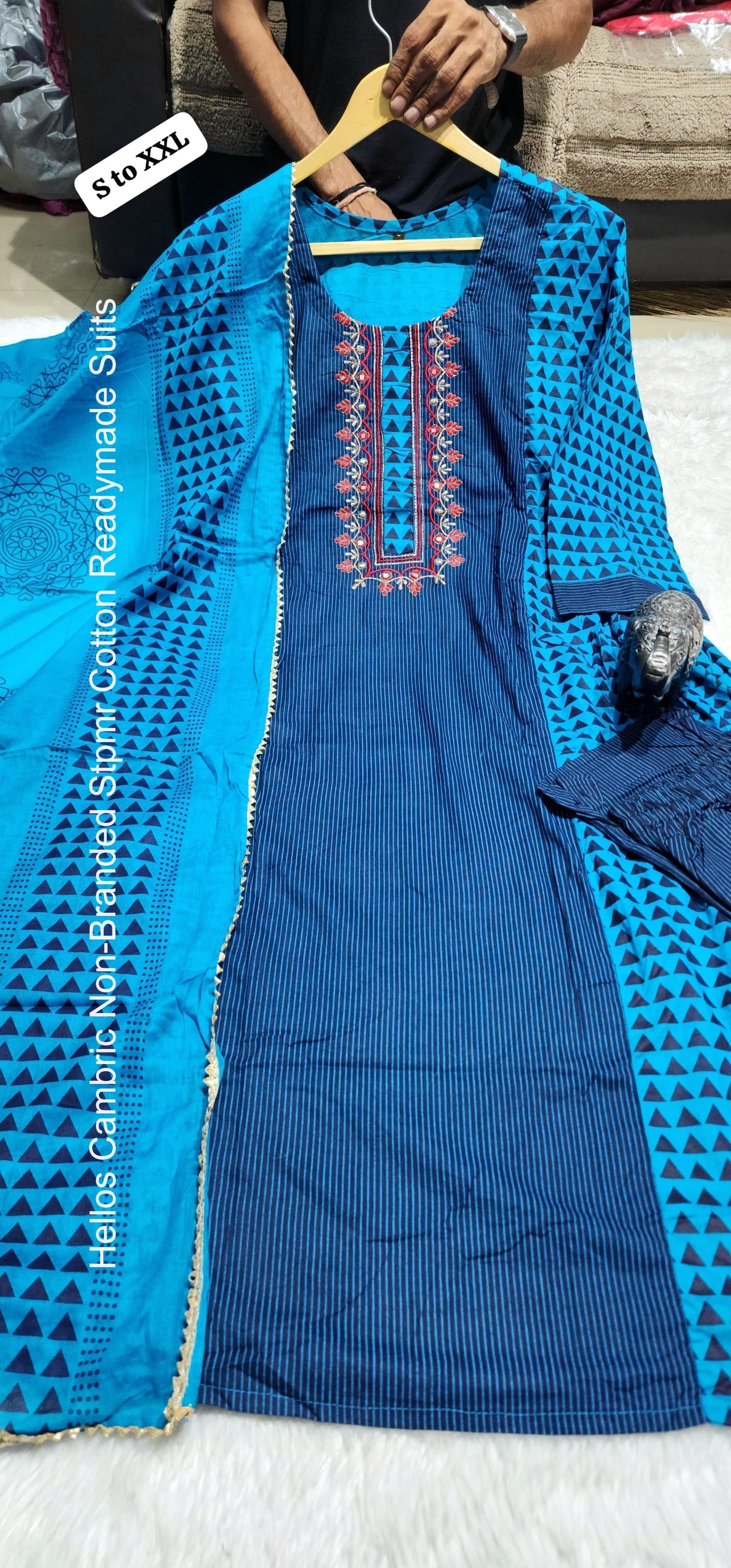 Hellos Cambric Non-Branded Stpmr Cotton Readymade Suits