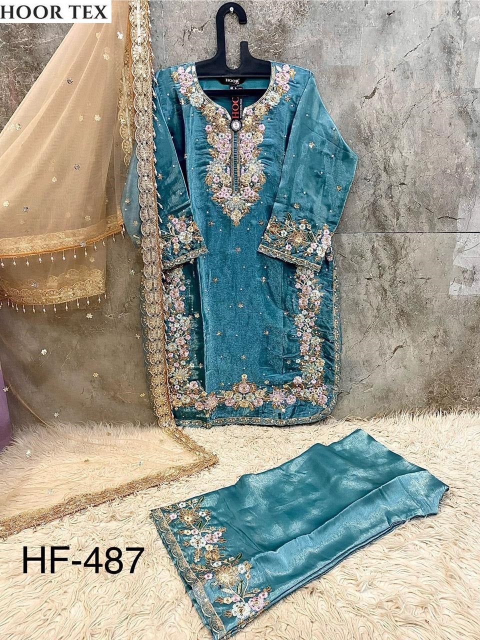 Hf-487-B Hoor Tex Jimmy Choo Pakistani Readymade Suits