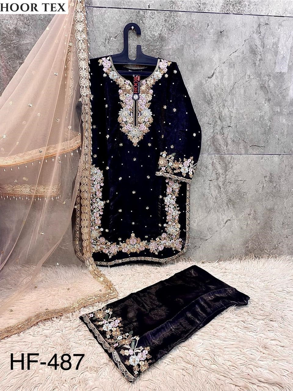 Hf-487-C Hoor Tex Jimmy Choo Pakistani Readymade Suits