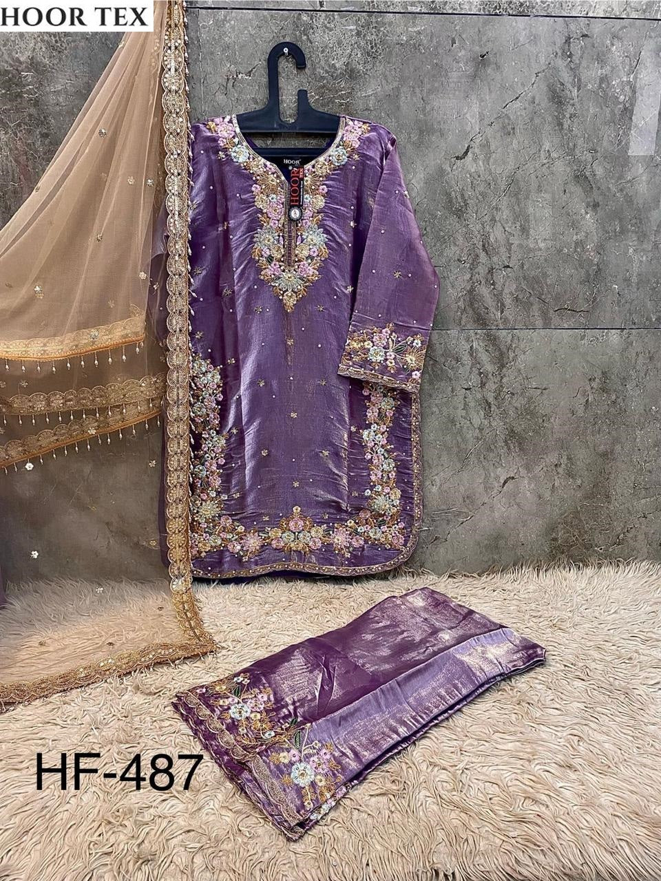 Hf-487-E Hoor Tex Jimmy Choo Pakistani Readymade Suits