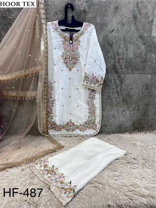 Hf-487-F Hoor Tex Jimmy Choo Pakistani Readymade Suits