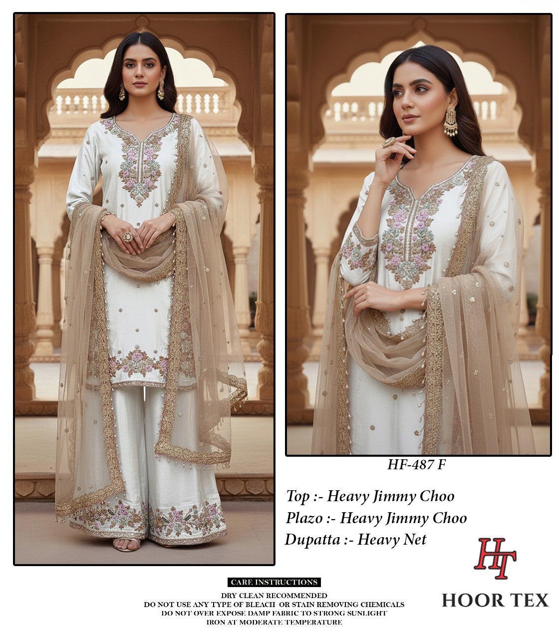 Hf-487-F Hoor Tex Jimmy Choo Pakistani Readymade Suits
