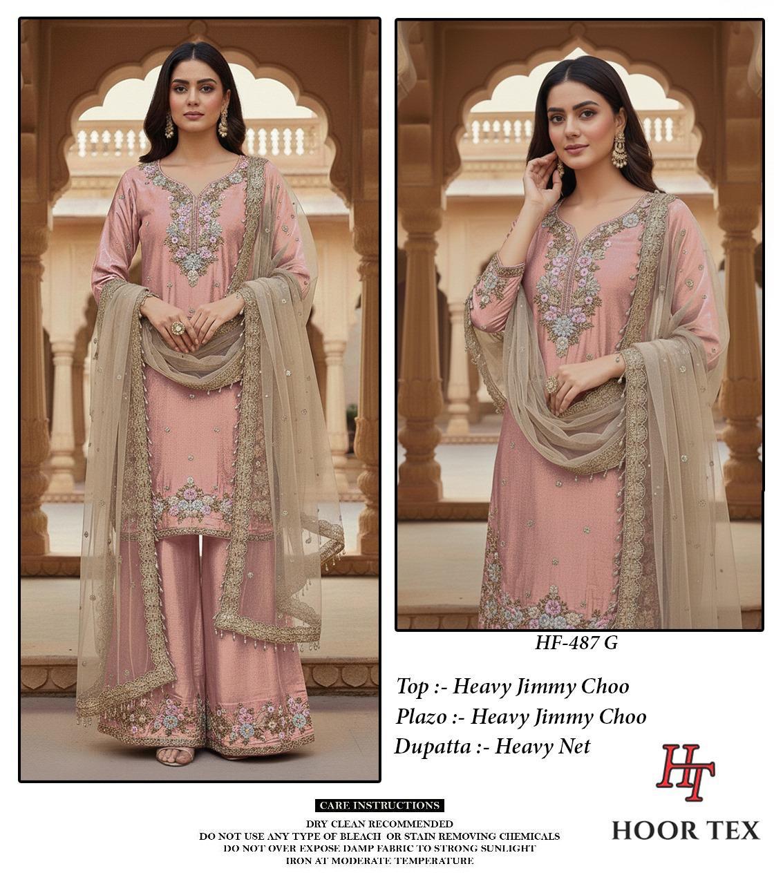 Hf-487-G Hoor Tex Jimmy Choo Pakistani Readymade Suits