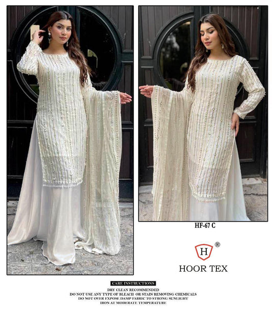 Hf-67C Hoor Tex Georgette Pakistani Readymade Suits
