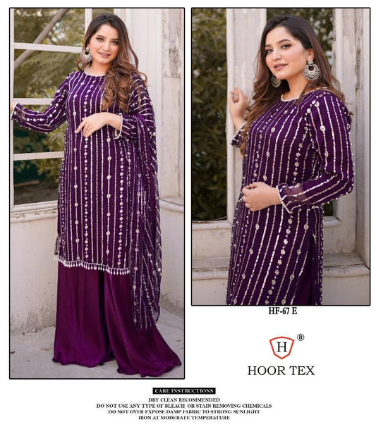 Hf-67D Hoor Tex Georgette Pakistani Readymade Suits
