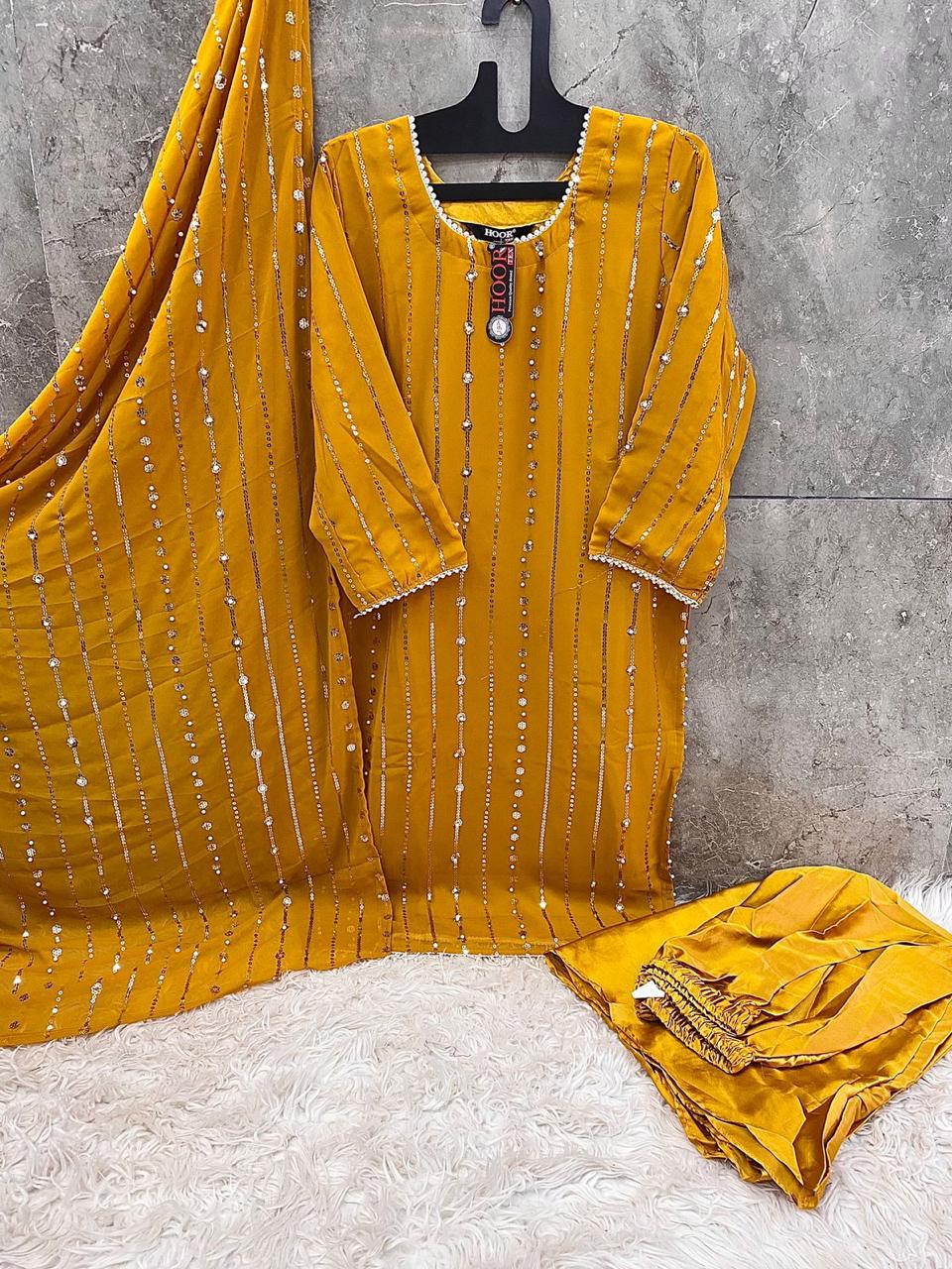 Hf-67H Hoor Tex Georgette Pakistani Readymade Suits