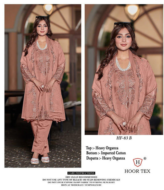 Hf-83B Hoor Tex Organza Pakistani Readymade Suits
