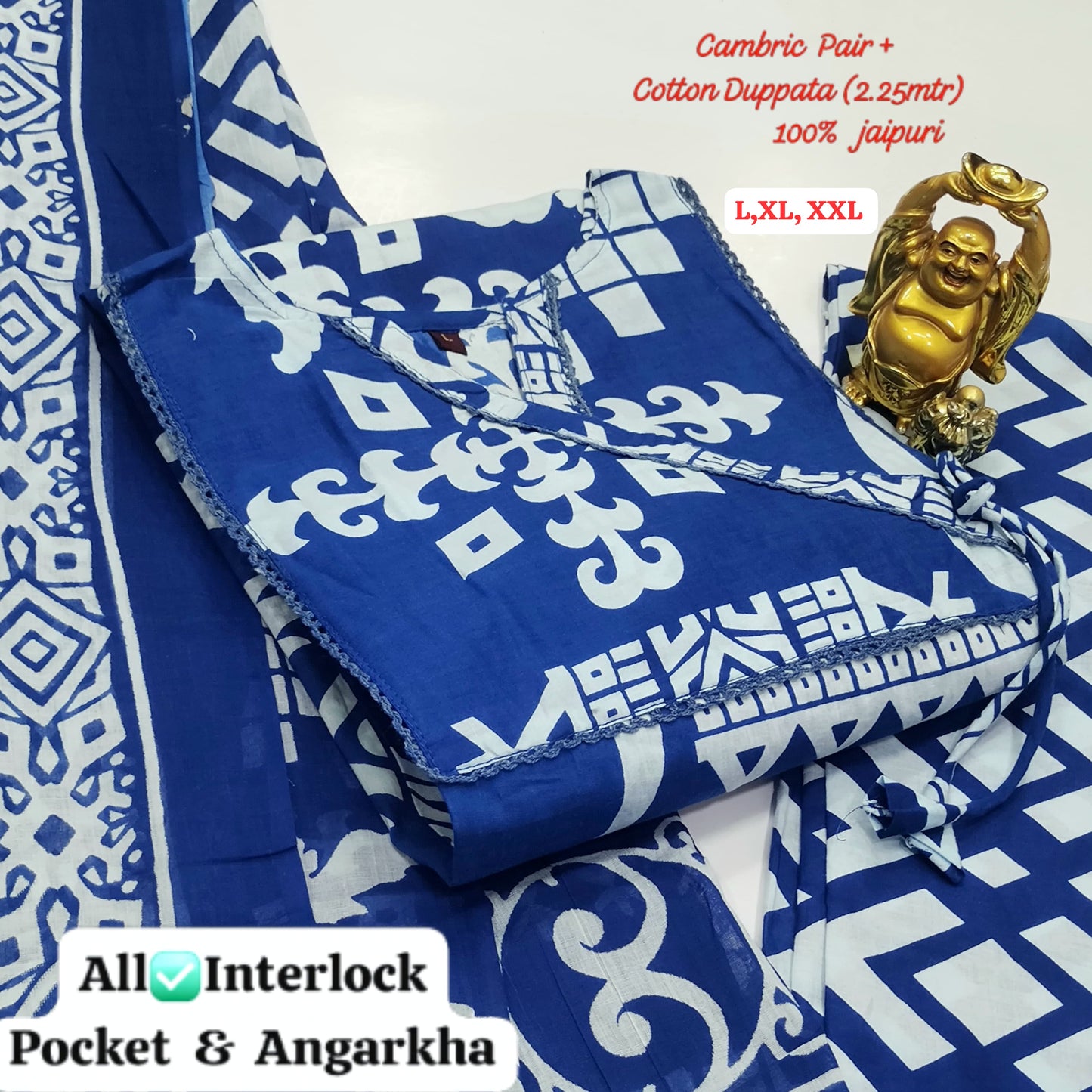 Hi V Neck Non-Branded Stpmr Cotton Readymade Suits