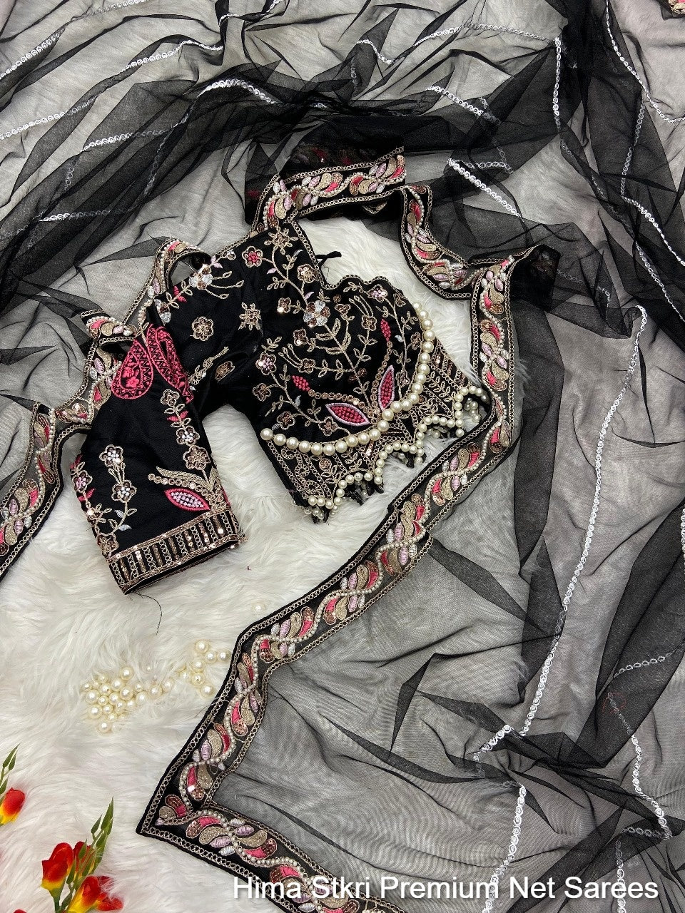 Hima Stkri Premium Net Sarees