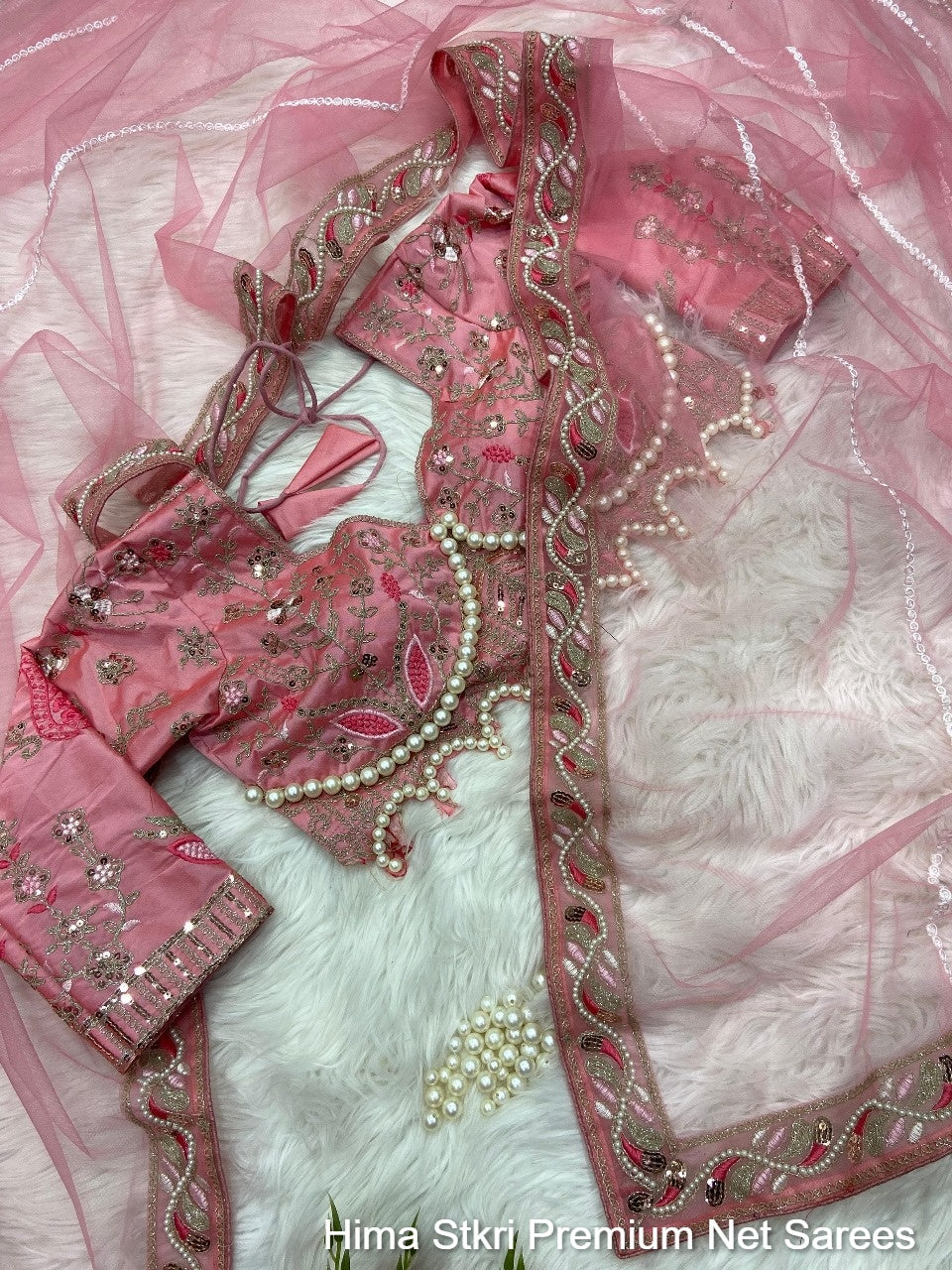 Hima Stkri Premium Net Sarees