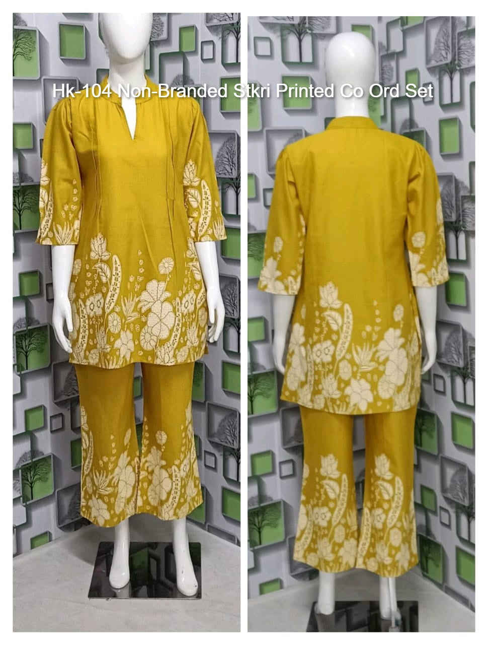 Hk-104 Non-Branded Stkri Printed Co Ord Set