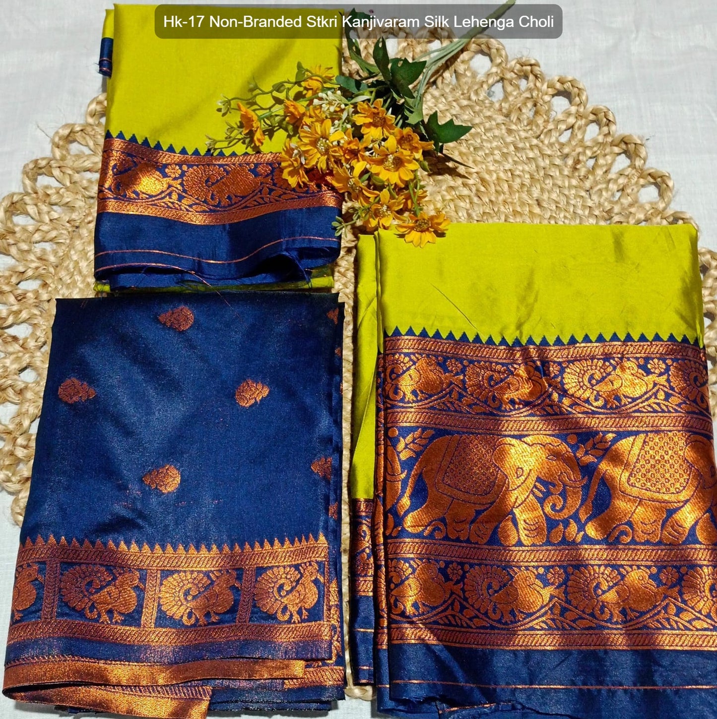 Hk-17 Non-Branded Stkri Kanjivaram Silk Lehenga Choli