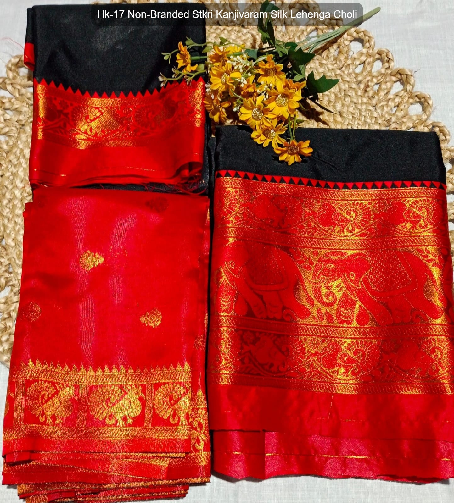 Hk-17 Non-Branded Stkri Kanjivaram Silk Lehenga Choli
