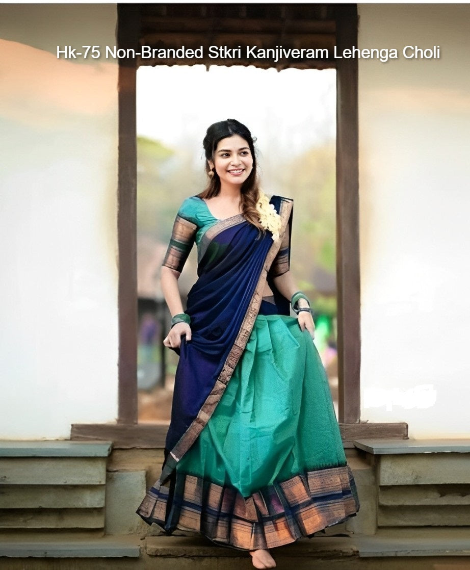 Hk-75 Non-Branded Stkri Kanjiveram Lehenga Choli