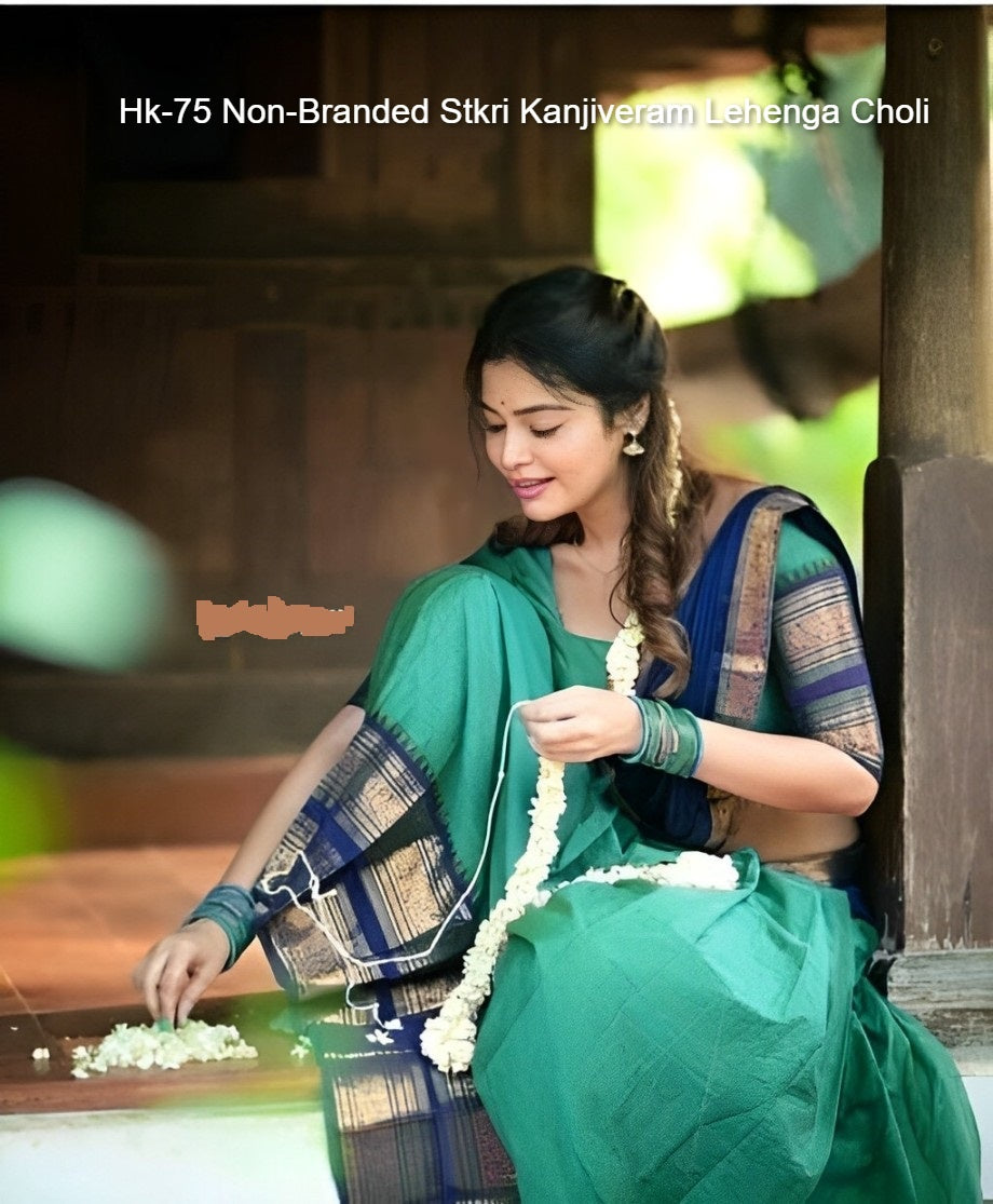 Hk-75 Non-Branded Stkri Kanjiveram Lehenga Choli